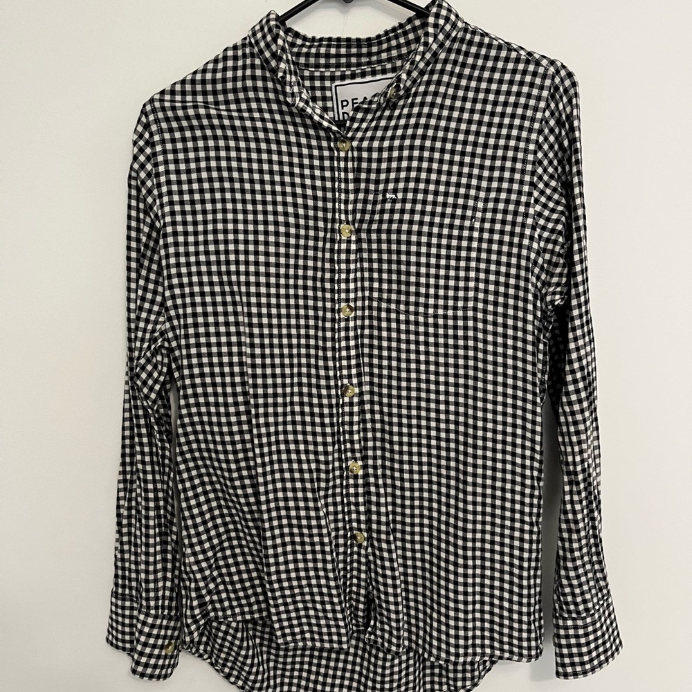 Peau De Loup Black and White Check Long Sleeve Button Down